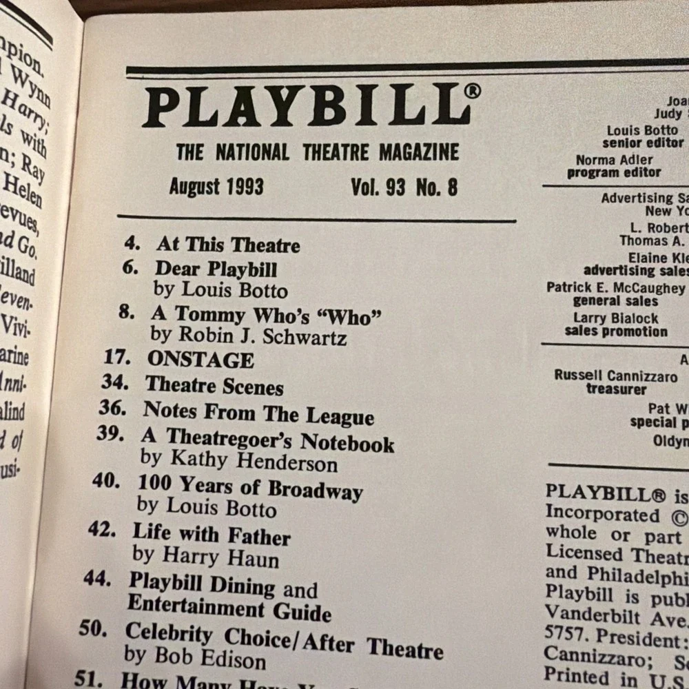 CHITA RIVERA KISS OF THE SPIDER WOMAN August 1993 Broadway Playbill! Broadhurst